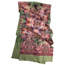Load image into Gallery viewer, SCROLLS Organic Cotton Shawl in Dusty Rose, Moss, Pink, Purple | Knowledge Codes &amp; Reconnection - Leslie Montana
