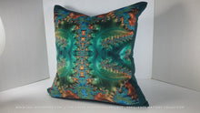 Load and play video in Gallery viewer, Velvet Pillows - Baroque in blue green, gold, turquoise, teal, gold, brown

