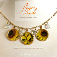 Load image into Gallery viewer, Sunflower Charm Necklace, Living in Light - Courage, Strength, Confidence | 18 Inches - Leslie Montana