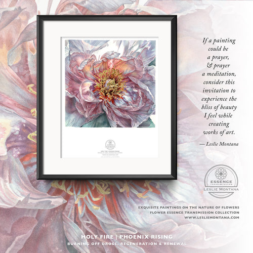 HOLY FIRE, PHOENIX RISING | Small Poster Print | Flower Essence Transmission Collection - Leslie Montana