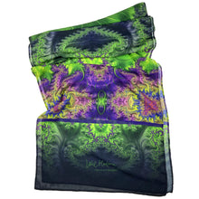 Load image into Gallery viewer, BAROQUE Chiffon Scarf in Lime &amp; Purple | Spiritual Sovereignty, Grounded in Nature - Leslie Montana
