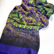 Load image into Gallery viewer, BAROQUE Lightweight Shawl in Lime, Purple & Magenta | Spiritual Sovereignty, Grounded in Nature - Leslie Montana