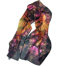 Load image into Gallery viewer, BLING FLING Chiffon Scarf in Purple, Gold & Black | Intergalactic Dance Party - Leslie Montana