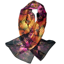 Load image into Gallery viewer, BLING FLING Chiffon Scarf in Purple, Gold & Black | Intergalactic Dance Party - Leslie Montana