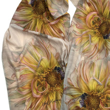 Load image into Gallery viewer, YELLOW DAHLIA WITH BEE | Lightweight Shawl | Watercolor Series - Leslie Montana