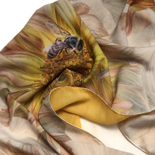 Load image into Gallery viewer, YELLOW DAHLIA WITH BEE | Lightweight Shawl | Watercolor Series - Leslie Montana