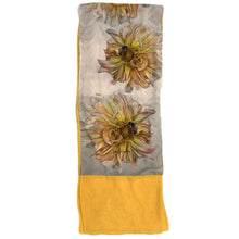Load image into Gallery viewer, YELLOW DAHLIA WITH BEE | Lightweight Shawl | Watercolor Series - Leslie Montana