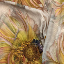 Load image into Gallery viewer, YELLOW DAHLIA WITH BEE | Lightweight Shawl | Watercolor Series - Leslie Montana