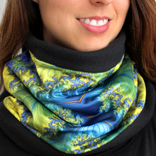 Load image into Gallery viewer, BAROQUE Neck Warmer in Royal Blue, Yellow, Turquoise | Fibonacci Inspired Apparel | Winter Wear - Leslie Montana