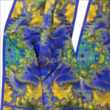 Load image into Gallery viewer, BAROQUE in Royal Blue, Yellow & Turquoise, Silk Scarf | Claiming Our Crown, Spiritual Sovereignty - Leslie Montana