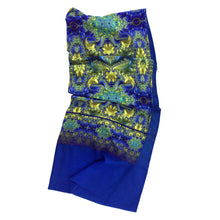 Load image into Gallery viewer, BAROQUE Lightweight Shawl in Royal Blue, Yellow & Turquoise | Claiming Our Crown, Spiritual Sovereignty - Leslie Montana