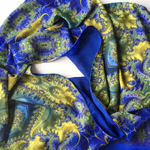 Load image into Gallery viewer, BAROQUE Lightweight Shawl in Royal Blue, Yellow & Turquoise | Claiming Our Crown, Spiritual Sovereignty - Leslie Montana