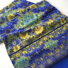 Load image into Gallery viewer, BAROQUE Lightweight Shawl in Royal Blue, Yellow & Turquoise | Claiming Our Crown, Spiritual Sovereignty - Leslie Montana