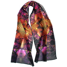 Load image into Gallery viewer, BLING FLING Chiffon Scarf in Purple, Gold & Black | Intergalactic Dance Party - Leslie Montana