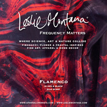 Load image into Gallery viewer, FLAMENCO in Red, Black & Grays Silk Scarf | Depth & Intensity - Leslie Montana