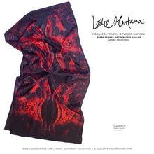 Load image into Gallery viewer, FLAMENCO in Red, Black & Grays Silk Scarf | Depth & Intensity - Leslie Montana