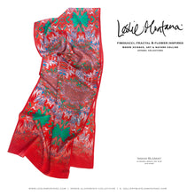 Load image into Gallery viewer, INDIAN BLANKET in Orange, Green & Sky Blue Silk Scarf - Leslie Montana