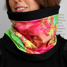 Load image into Gallery viewer, MARIPOSA Neck Warmer in Bright Pink, Green, Sky Blue  | Fibonacci Inspired Apparel | Winter Wear - Leslie Montana
