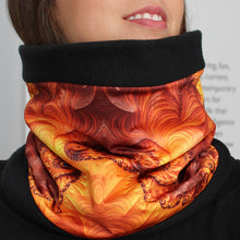 Load image into Gallery viewer, MARIPOSA Neck Warmer in Gold, Brown, Rust  | Fibonacci Inspired Apparel | Winter Wear - Leslie Montana