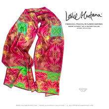 Load image into Gallery viewer, MARIPOSA in Bright Pink & Grass Green Silk Scarf | Dreams Take Flight - Leslie Montana