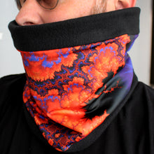 Load image into Gallery viewer, ON WINGS Neck Warmer in Orange, Purple, Blue, Black | Fibonacci Inspired Apparel | Winter Wear - Leslie Montana