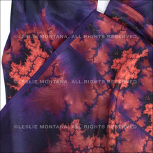 Load image into Gallery viewer, ON WINGS in Orange, Purple & Black Silk Scarf | On Wings of Angels - Leslie Montana