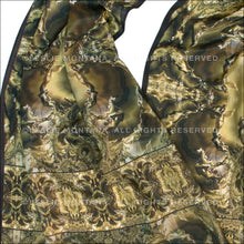 Load image into Gallery viewer, OYSTER in Brown, Gold, Black & Tan Silk Scarf | Practical Wisdom - Leslie Montana