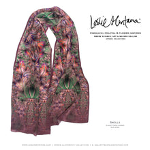 Load image into Gallery viewer, SEA SCROLLS in Rose, Moss, Lavender Silk Scarf | Knowledge Codes & Reconnection - Leslie Montana