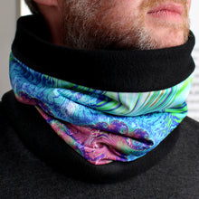Load image into Gallery viewer, Terrestrial Neck Warmer in Lavender, Blue, Green | Fibonacci Inspired Apparel | Winter Wear - Leslie Montana