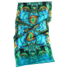 Load image into Gallery viewer, TURQUOISE TRAIL Chiffon Scarf in Turquoise & Brown | Earth Magic - Leslie Montana