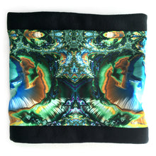 Load image into Gallery viewer, TURQUOISE TRAIL in Turquoise/Green/Brown | Cozy Neck Warmer | Fibonacci inspired apparel | Winter cowl - Leslie Montana