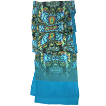 Load image into Gallery viewer, TURQUOISE TRAIL Lightweight Shawl, Turquoise, Green & Brown | Earth Magic - Leslie Montana