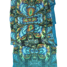 Load image into Gallery viewer, TURQUOISE TRAIL Lightweight Shawl, Turquoise, Green & Brown | Earth Magic - Leslie Montana