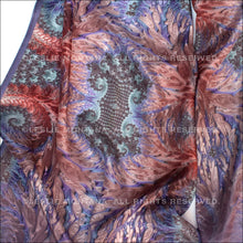 Load image into Gallery viewer, VINES in Lavender, Deep Coral Pink & Blue Silk Scarf | Realizing Loving Connections - Leslie Montana