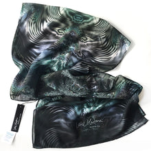 Load image into Gallery viewer, WAY OPTICAL Chiffon Scarf in Gray Iridescence | Interdimensional Awareness - Leslie Montana