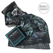 Load image into Gallery viewer, WAY OPTICAL Chiffon Scarf in Gray Iridescence | Interdimensional Awareness - Leslie Montana