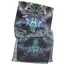Load image into Gallery viewer, WAY OPTICAL Chiffon Scarf in Gray Iridescence | Interdimensional Awareness - Leslie Montana