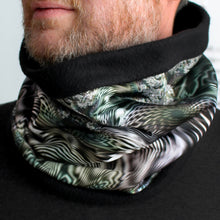 Load image into Gallery viewer, WAY OPTICAL Cowl, Neck Warmer in Gray Iridescence - Leslie Montana