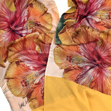 Load image into Gallery viewer, HIBISCUS YELLOW ORANGE | Lightweight Shawl | Watercolor Series - Leslie Montana