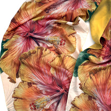 Load image into Gallery viewer, HIBISCUS YELLOW ORANGE | Lightweight Shawl | Watercolor Series - Leslie Montana