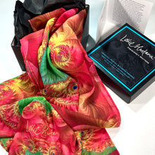 Load image into Gallery viewer, MARIPOSA Chiffon Scarf in Bright Pink & Grass Green | Dreams Take Flight - Leslie Montana