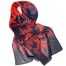 Load image into Gallery viewer, ON WINGS Chiffon Scarf in Orange & Purple | On Wings of Angels - Leslie Montana