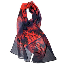 Load image into Gallery viewer, ON WINGS Chiffon Scarf in Orange & Purple | On Wings of Angels - Leslie Montana