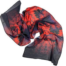 Load image into Gallery viewer, ON WINGS Chiffon Scarf in Orange & Purple | On Wings of Angels - Leslie Montana