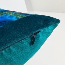 Load image into Gallery viewer, Velvet Pillows - Baroque in blue green, gold, turquoise, teal, gold, brown - Leslie Montana