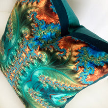 Load image into Gallery viewer, Velvet Pillows - Baroque in blue green, gold, turquoise, teal, gold, brown - Leslie Montana