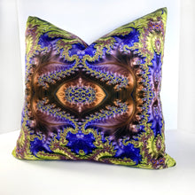 Load image into Gallery viewer, Velvet Pillows - Baroque in purple, lime green, brown - Leslie Montana