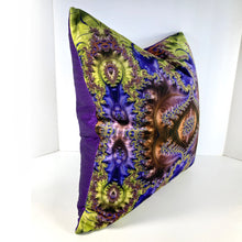 Load image into Gallery viewer, Velvet Pillows - Baroque in purple, lime green, brown - Leslie Montana