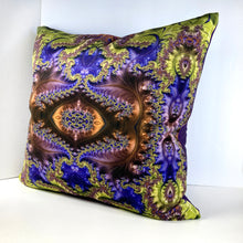 Load image into Gallery viewer, Velvet Pillows - Baroque in purple, lime green, brown - Leslie Montana