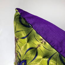 Load image into Gallery viewer, Velvet Pillows - Baroque Ombre in purple, lime green, brown - Leslie Montana
